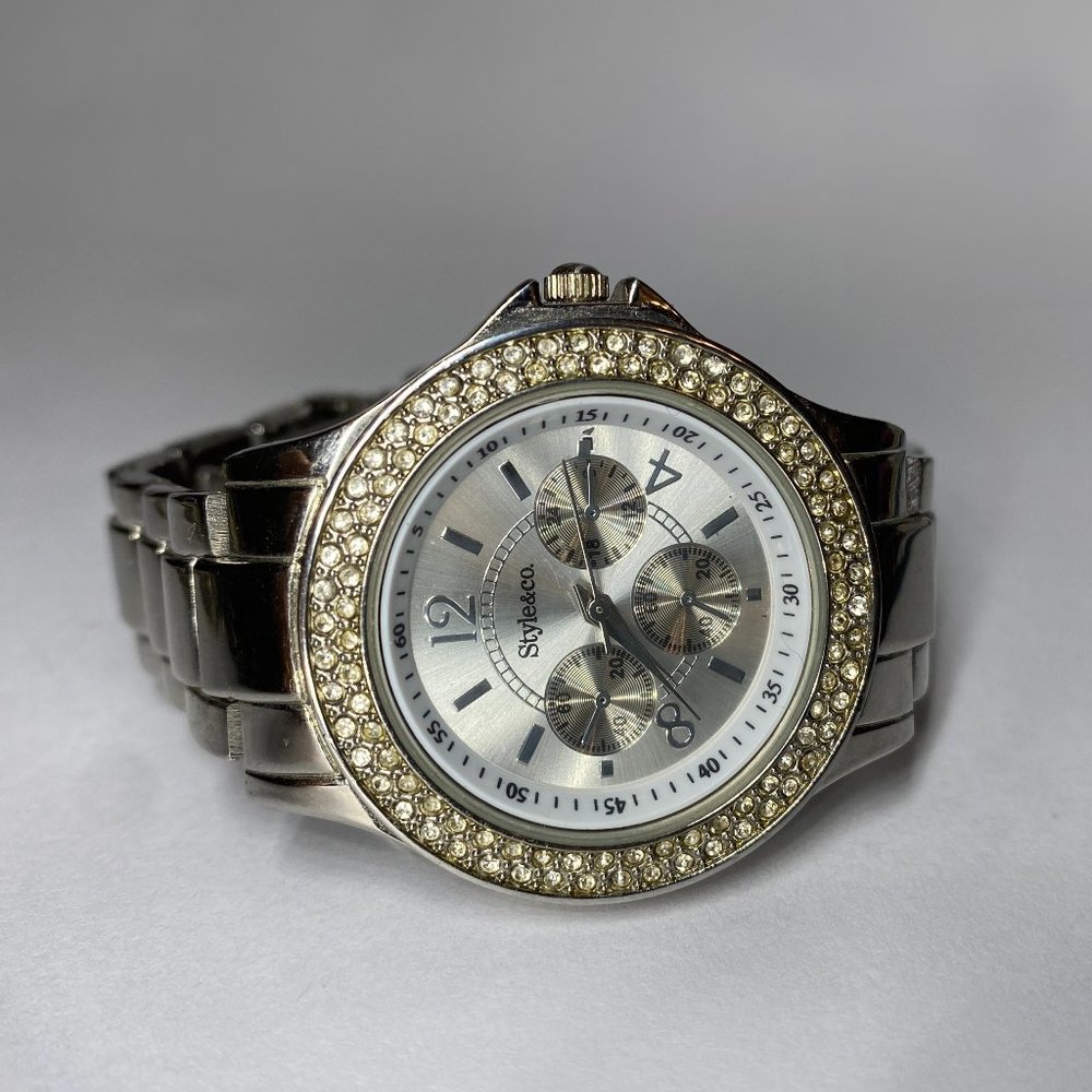 Style & Co Ladies Stainless Steel Watch - New Battery